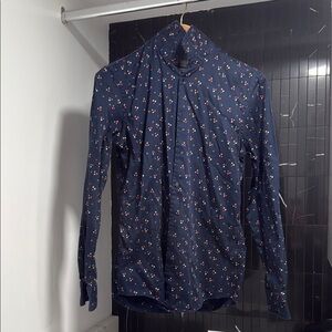 Zara Black Geometric Long Sleeve Shirt